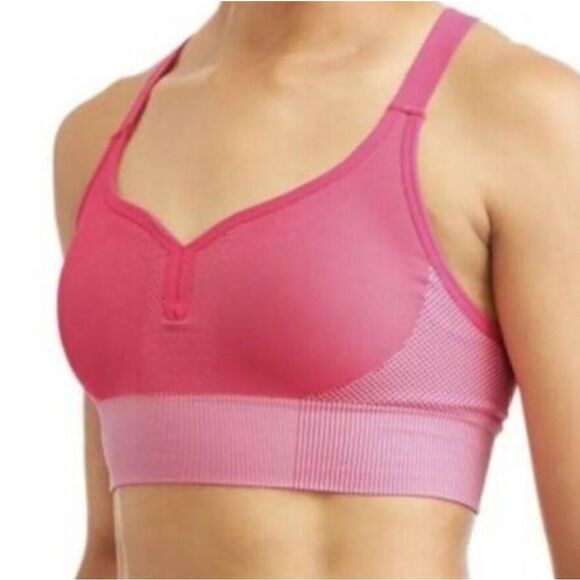 ATHLETIC WORKS Women’s Longline Sports Bra Small Impact Fuchsia - Picture 1 of 6